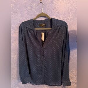 Banana Republic Dark Blue Patterned Blouse